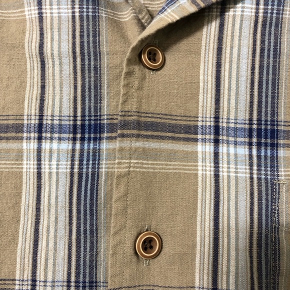 Solaris Men Brown Plaid Shirt Size XL Button Up Short Sleeve Summer Casual - Picture 4 of 12